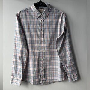 NWOT Faherty Brand Men's The Movement Shirt - Blue & Grey Plaid - Size Large
